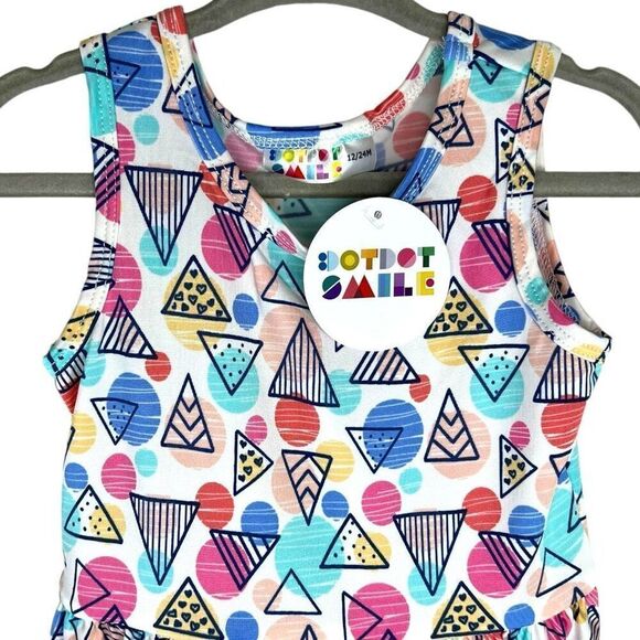 NEW Dot Dot Smile Fun Abstract Shape Tank Dress 12-24 Months - Picture 2 of 6